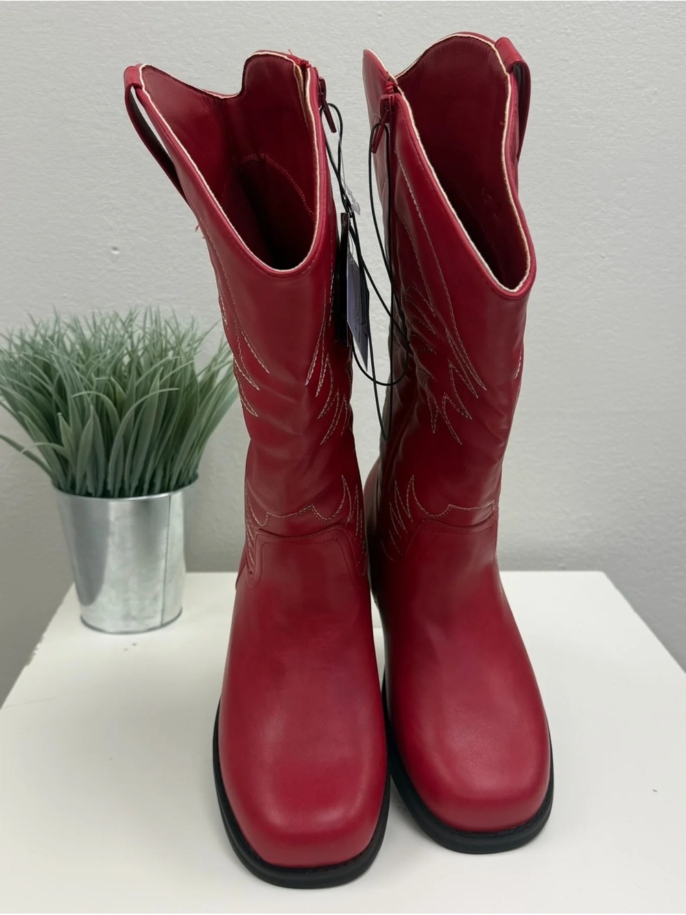 Torrid Red Block Heel Western Boots - New! - Size 10WW - Picture 5 of 7